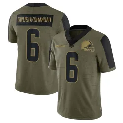 Cleveland Browns Men's Limited Olive 2021 Salute To Service Jersey (6 Jeremiah Owusu-Koramoah)