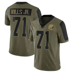 Cleveland Browns Men's Limited Olive 2021 Salute To Service Jersey (71 Jedrick Wills Jr.)