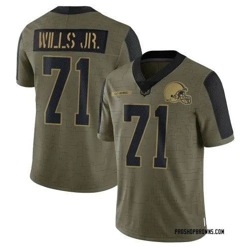 Cleveland Browns Men's Limited Olive 2021 Salute To Service Jersey (71 Jedrick Wills Jr.)