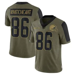Cleveland Browns Men's Limited Olive 2021 Salute To Service Jersey (86 Blake Whiteheart)