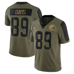 Cleveland Browns Men's Limited Olive 2021 Salute To Service Jersey (89 Kaden Davis)