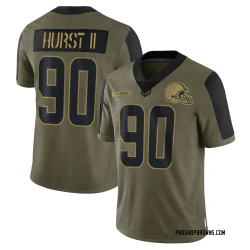 Cleveland Browns Men's Limited Olive 2021 Salute To Service Jersey (90 Maurice Hurst II)