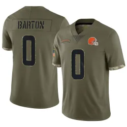 Cleveland Browns Men's Limited Olive 2022 Salute To Service Jersey (0 Jackson Barton)