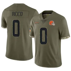 Cleveland Browns Men's Limited Olive 2022 Salute To Service Jersey (0 Ja'seem Reed)