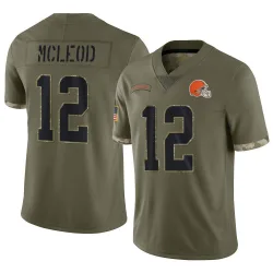 Cleveland Browns Men's Limited Olive 2022 Salute To Service Jersey (12 Rodney McLeod Jr.)