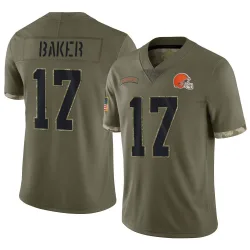Cleveland Browns Men's Limited Olive 2022 Salute To Service Jersey (17 Jerome Baker)