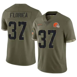 Cleveland Browns Men's Limited Olive 2022 Salute To Service Jersey (37 Luke Floriea)