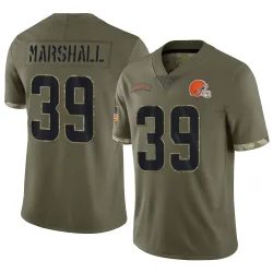 Cleveland Browns Men's Limited Olive 2022 Salute To Service Jersey (39 Ahmani Marshall)