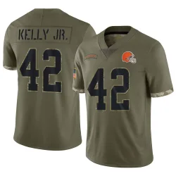 Cleveland Browns Men's Limited Olive 2022 Salute To Service Jersey (42 John Kelly Jr.)