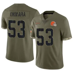 Cleveland Browns Men's Limited Olive 2022 Salute To Service Jersey (53 Julian Okwara)