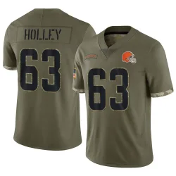 Cleveland Browns Men's Limited Olive 2022 Salute To Service Jersey (63 Ralph Holley)