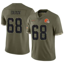 Cleveland Browns Men's Limited Olive 2022 Salute To Service Jersey (68 Michael Dunn)