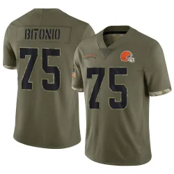 Cleveland Browns Men's Limited Olive 2022 Salute To Service Jersey (75 Joel Bitonio)