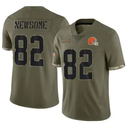 Cleveland Browns Men's Limited Olive 2022 Salute To Service Jersey (82 Ozzie Newsome)