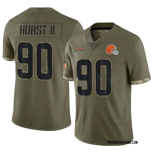 Cleveland Browns Men's Limited Olive 2022 Salute To Service Jersey (90 Maurice Hurst II)