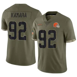 Cleveland Browns Men's Limited Olive 2022 Salute To Service Jersey (92 Sam Kamara)
