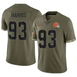 Cleveland Browns Men's Limited Olive 2022 Salute To Service Jersey (93 Shelby Harris)