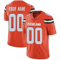 Cleveland Browns Men's Limited Orange Alternate Vapor Untouchable Jersey (00 Custom)