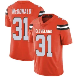 Cleveland Browns Men's Limited Orange Alternate Vapor Untouchable Jersey (31 Cade McDonald)
