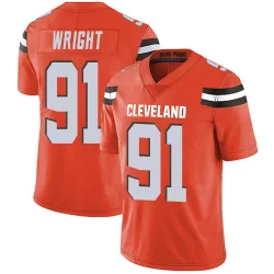 Cleveland Browns Men's Limited Orange Alternate Vapor Untouchable Jersey (91 Alex Wright)