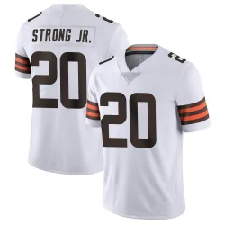 Cleveland Browns Men's Limited White Vapor Untouchable Jersey (20 Pierre Strong Jr.)