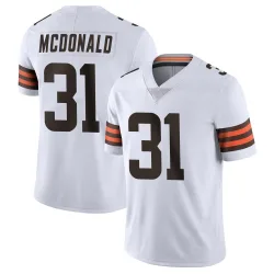 Cleveland Browns Men's Limited White Vapor Untouchable Jersey (31 Cade McDonald)