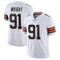 Cleveland Browns Men's Limited White Vapor Untouchable Jersey (91 Alex Wright)