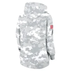 Cleveland Browns Women's Arctic Camo 2024 Salute To Service Club Fleece Pullover Hoodie