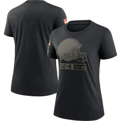 Cleveland Browns Women's Black 2020 Salute To Service Performance T-Shirt