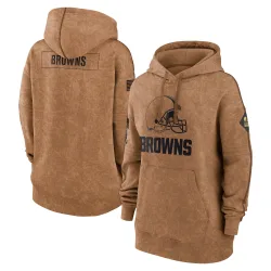 Cleveland Browns Women's Brown 2023 Salute to Service Pullover Hoodie
