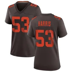Cleveland Browns Women's Game Brown Alternate Jersey (53 Nick Harris)