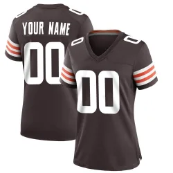 Cleveland Browns Women's Game Brown Team Color Jersey (00 Custom)