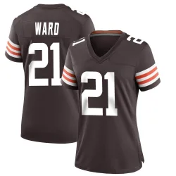 Cleveland Browns Women's Game Brown Team Color Jersey (21 Denzel Ward)