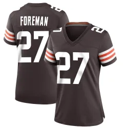 Cleveland Browns Women's Game Brown Team Color Jersey (27 D'Onta Foreman)