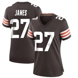 Cleveland Browns Women's Game Brown Team Color Jersey (27 LaMareon James)