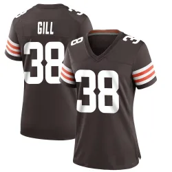 Cleveland Browns Women's Game Brown Team Color Jersey (38 Jaelen Gill)