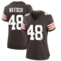 Cleveland Browns Women's Game Brown Team Color Jersey (48 Brent Matiscik)