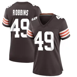 Cleveland Browns Women's Game Brown Team Color Jersey (49 Aidan Robbins)