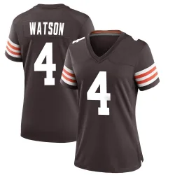 Cleveland Browns Women's Game Brown Team Color Jersey (4 Deshaun Watson)