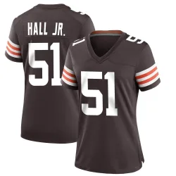 Cleveland Browns Women's Game Brown Team Color Jersey (51 Mike Hall Jr.)
