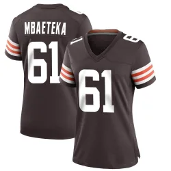 Cleveland Browns Women's Game Brown Team Color Jersey (61 Roy Mbaeteka)
