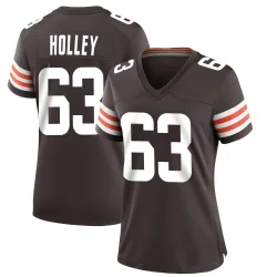 Cleveland Browns Women's Game Brown Team Color Jersey (63 Ralph Holley)