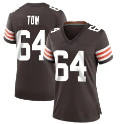 Cleveland Browns Women's Game Brown Team Color Jersey (64 Cameron Tom)