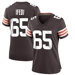 Cleveland Browns Women's Game Brown Team Color Jersey (65 Germain Ifedi)
