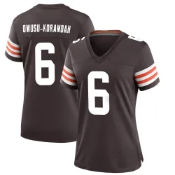 Cleveland Browns Women's Game Brown Team Color Jersey (6 Jeremiah Owusu-Koramoah)