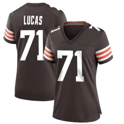 Cleveland Browns Women's Game Brown Team Color Jersey (71 Cornelius Lucas)