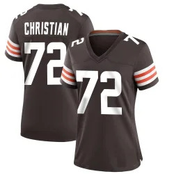 Cleveland Browns Women's Game Brown Team Color Jersey (72 Geron Christian)