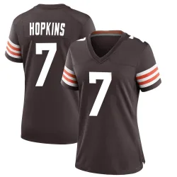 Cleveland Browns Women's Game Brown Team Color Jersey (7 Dustin Hopkins)