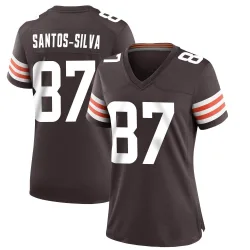 Cleveland Browns Women's Game Brown Team Color Jersey (87 Marcus Santos-Silva)