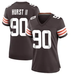 Cleveland Browns Women's Game Brown Team Color Jersey (90 Maurice Hurst II)